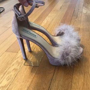 Fluffy pink heels! Worn once for a few hours!